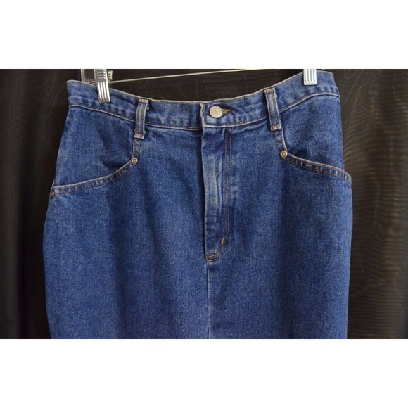 Vintage Jean SKIRT Blue Medium Wash Denim Size 12 Made USA Long - Picture 2 of 11
